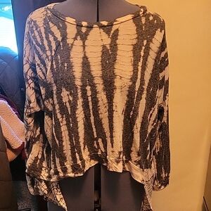 Tie-dye Open Back, Open Shoulder Drape Blouse